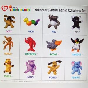 Ty Teenie Beanie Babies McDonald’s 1998 Full Collection Set